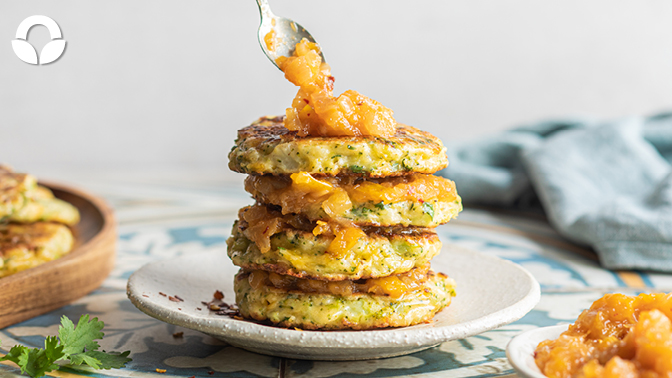 cauliflower-broccoli-fritters-with-pawpaw-dressing