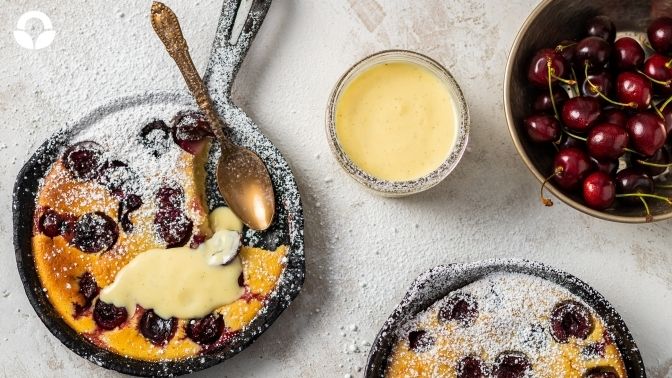 Cherry Clafoutis with Vanilla Custard