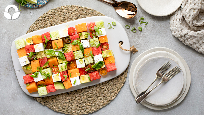 Fresh checkerboard salad