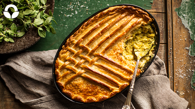 curried chicken mushroom pie