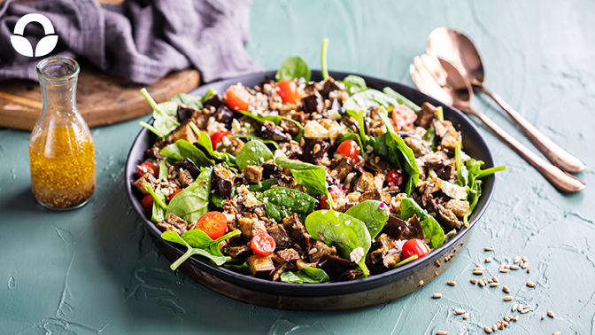 eggplant-quinoa-feta-spinach-salad-672x378