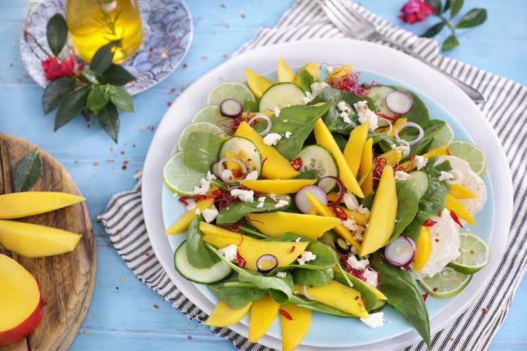 Summer Mango and Feta Salad with a Chilli Lime Dressing