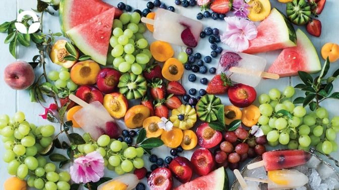 Summer Fruit Board with Lemon Ice Popsicles