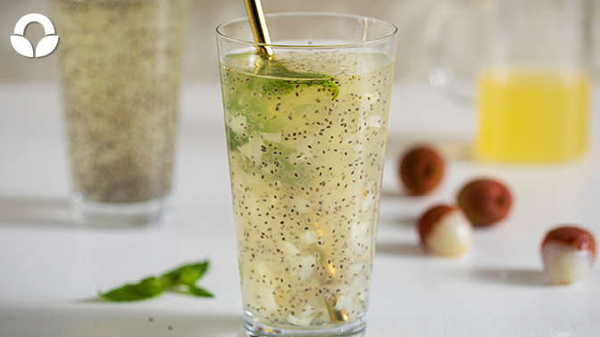 Litchi and Mint Chia Water