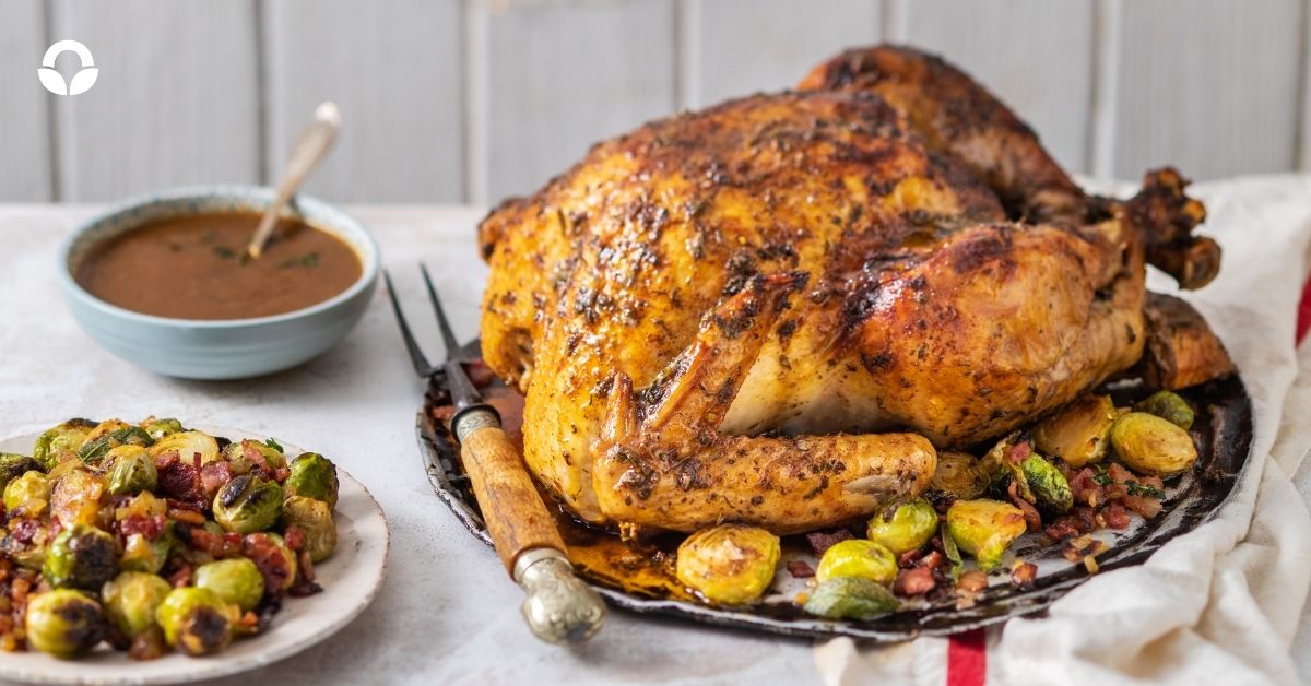 Roast Turkey and Bacon Brussels