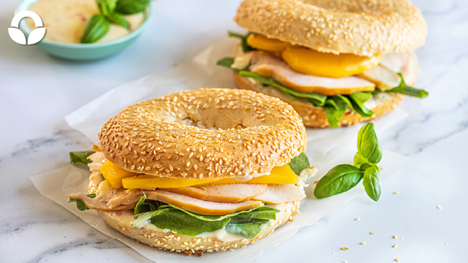 Smoked Chicken Mango Bagel Food Lover's Recipe