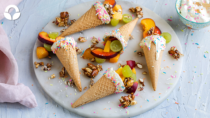 Rainbow Fruit Cones