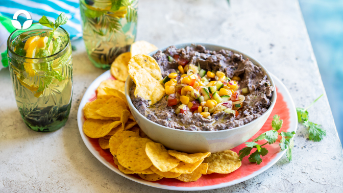 Black Bean Hummus & Summer Salsa